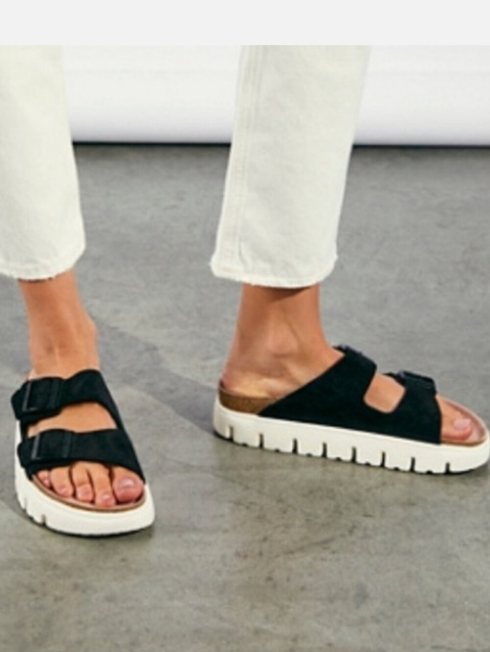 Birkenstocks Arizona Papillio Chunky Suede Leather Sandals In black Sz 10  EU 41